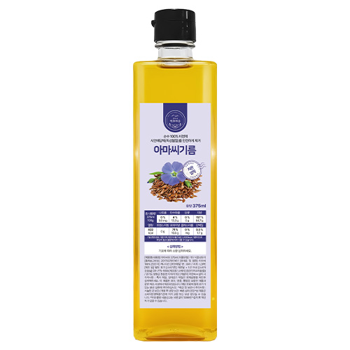 저온압착 냉압착 순수 아마씨유 아마씨기름 100% 무첨가 375ml